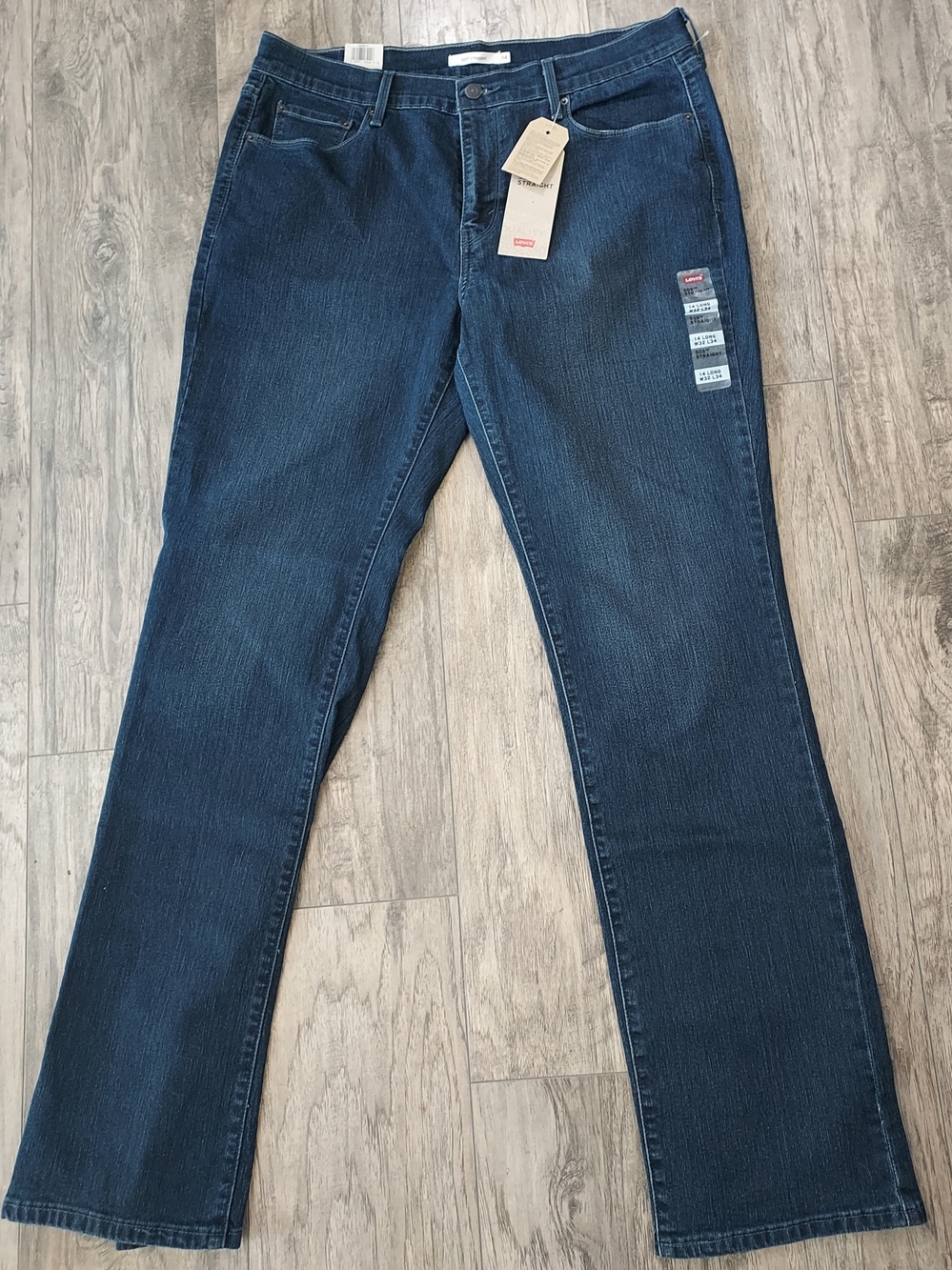 NWT WOMEN'S Levi's 505 Straight Leg Jeans Blue Waist 32 L34 SIZE 14